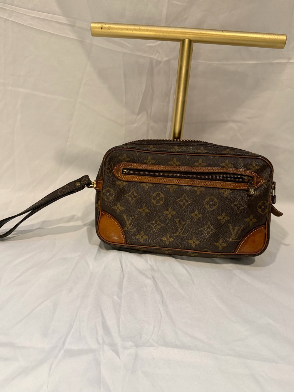 Louis Vuitton Monogram Canvas Toiletry Pouch in Brown and Tan